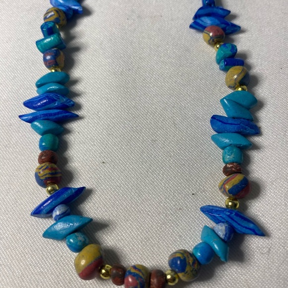 Vintage Artisan Clay beaded Necklace - Picture 3 of 11